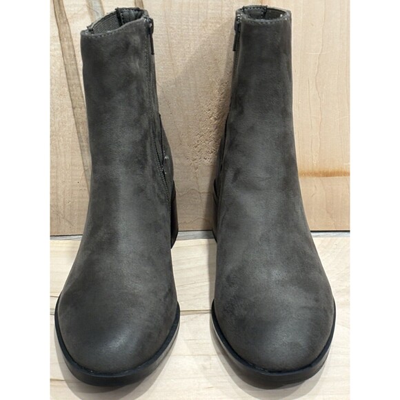 Style & Co Orleyy Zip Dress Booties Dark Grey Microfiber Stretch Cushioned 7.5M - Picture 2 of 6